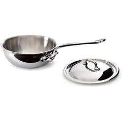 Mauviel Stainless Steel Saucier With Lid, 1.7 Qt.