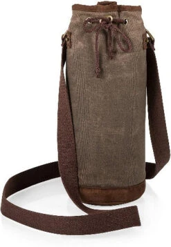 Picnic Time Wine Tote Waxed Canvas