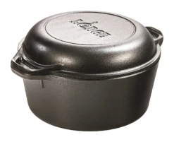 Lodge 5 Quart Cast Iron Double Dutch Oven