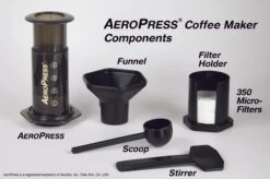 AeroPress Coffee Maker 7 AeroPress Coffee Maker -The Kitchen Supply Store AeroPress Components with labels