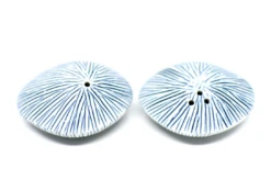 Art Floral Salt And Pepper Shakers, Seashell, White/Blue