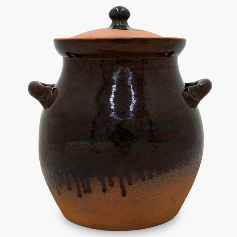 Egyptian Covered Clay Bean Pot, 6.5 Qt. 1 Egyptian Covered Clay Bean Pot, 6.5 Qt.