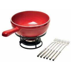 Emile Henry Cheese Fondue Set, Burgundy