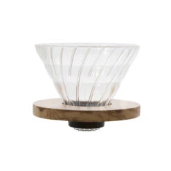Hario V60 Glass Dripper #2, Olive Wood Base