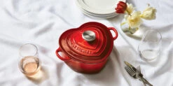 Le Creuset Heart Cocotte, 2 Qt. Cerise -The Kitchen Supply Store heart4