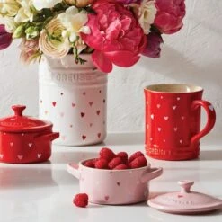 Le Creuset Hearts Mug - Red -The Kitchen Supply Store heart mug g1