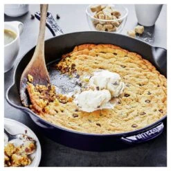 Staub 11"Traditional Deep Skillet, Dark Blue -The Kitchen Supply Store staub blu3